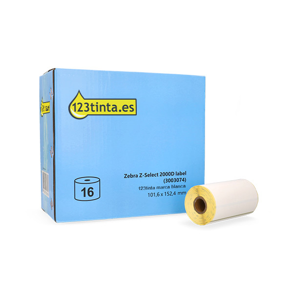 Zebra Z-Select 2000D (3003074) Etiquetas 101,6 x 152,4 mm (16 rollos) (marca 123tinta) 140219 - 1