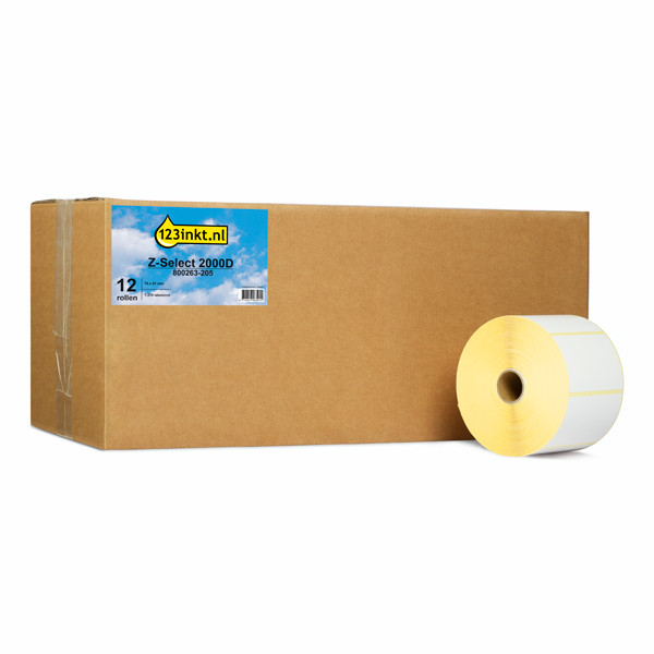 Zebra Z-Select 2000D (800263-205) etiquetas 76 x 51 mm (12 rollos) (marca 123tinta) 800263-205C 140027 - 1