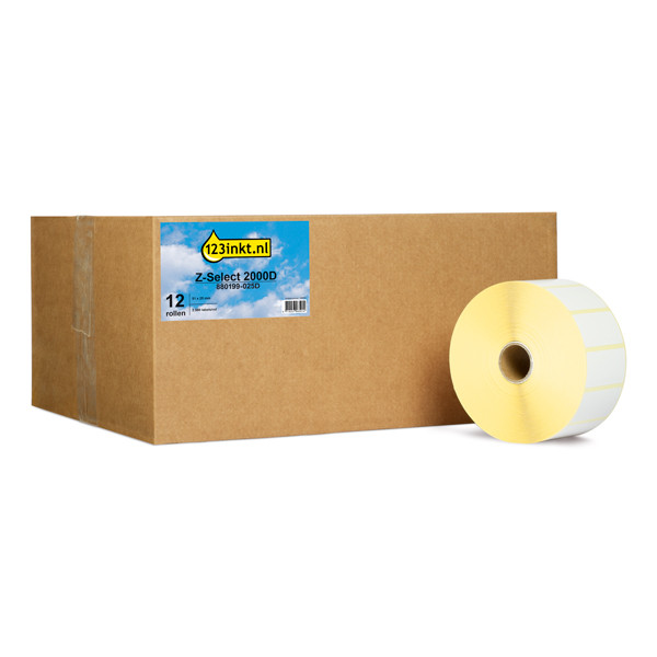 Zebra Z-Select 2000D (880199-025D) etiquetas 51 x 25 mm (12 rollos) (marca 123tinta) 880199-025DC 140013 - 1