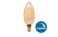 Lámpara vela regulable oro E14