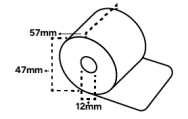 Rollos para datáfonos 57x47x12 mm