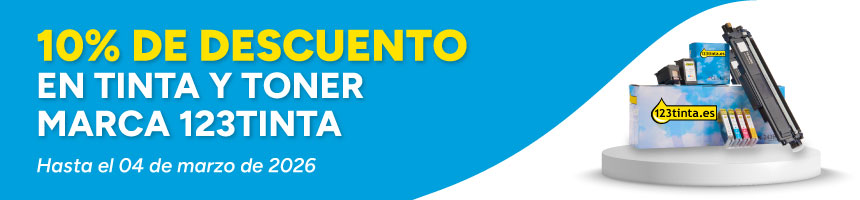 10% de descuento en tinta y toner marca 123tinta