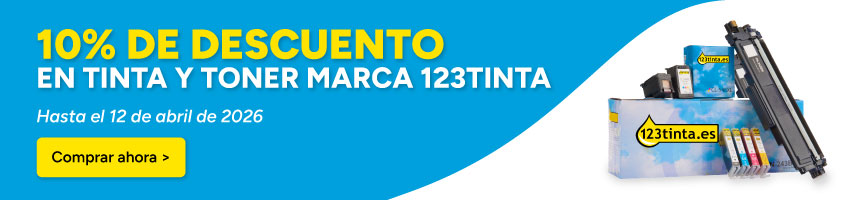 10% de descuento en tinta y toner marca 123tinta