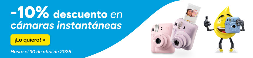 ¡Aprovecha el 10% de descuento en cámaras instantáneas!