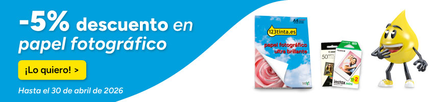 ¡Aprovecha el 5% de descuento en papel fotográfico!