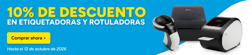 10% en etiquetadoras y rotuladoras