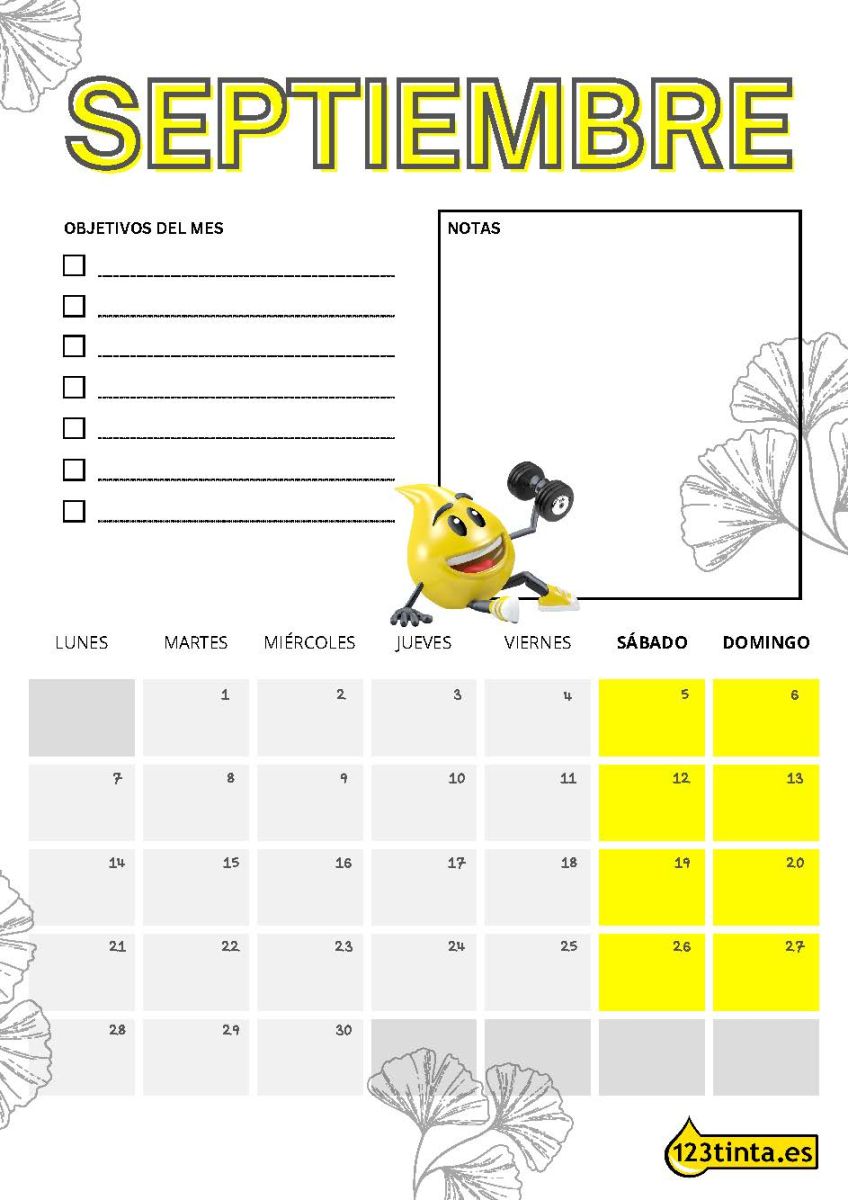 Imprimir Septiembre 2025 calendario