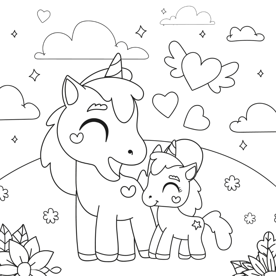 Dibujo Unicornios para imprimir