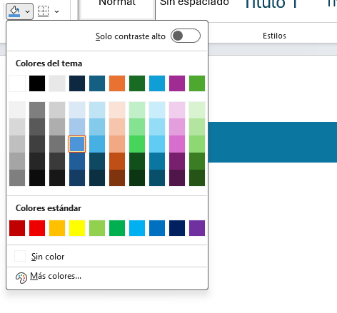 Cambiar color de fondo en Word